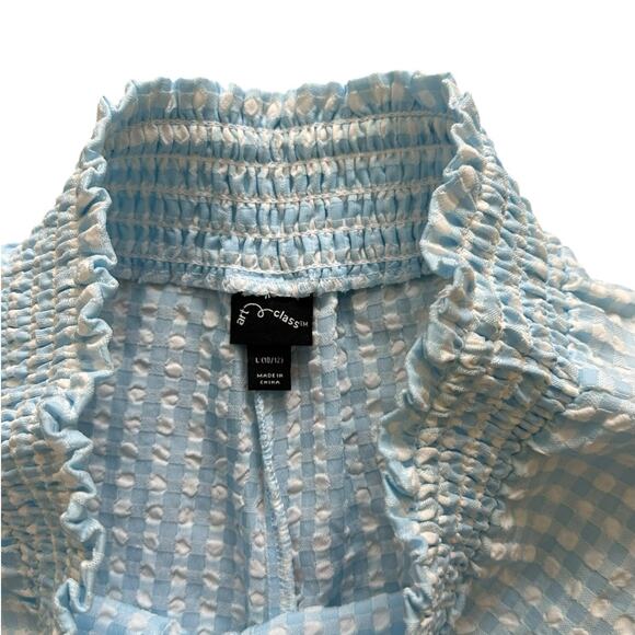 ART CLASS Girls Blue White Smock Pant Outfit 8-10y NWOT - Picture 7 of 7